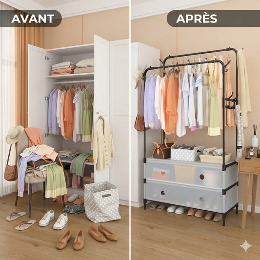 PORTANT AVEC RANGEMENT INTÉGRÉ
