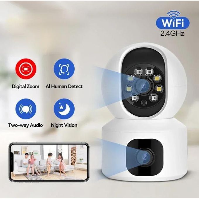 SMART Caméra de Surveillance Double Objectif avec carte SIM