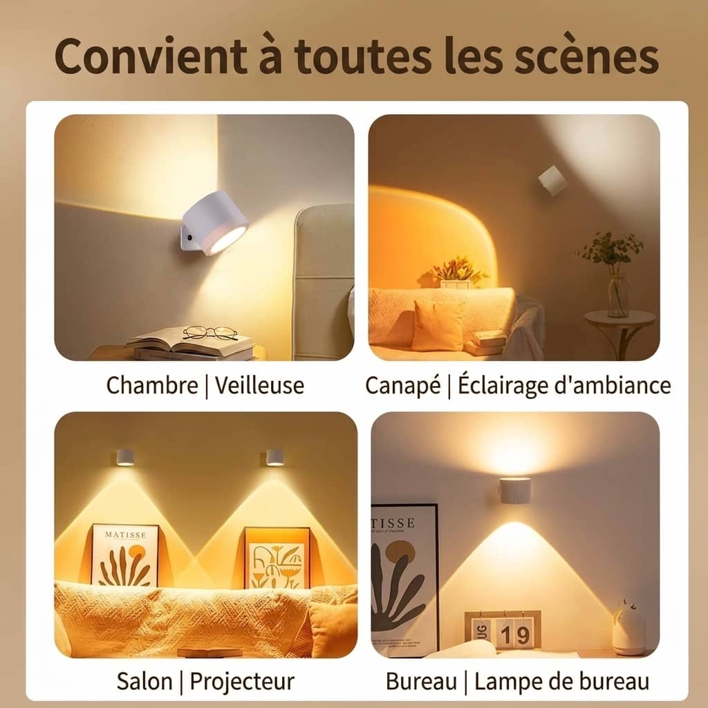 APPLIQUE MURALE RECHARGEABLE SANS FIL