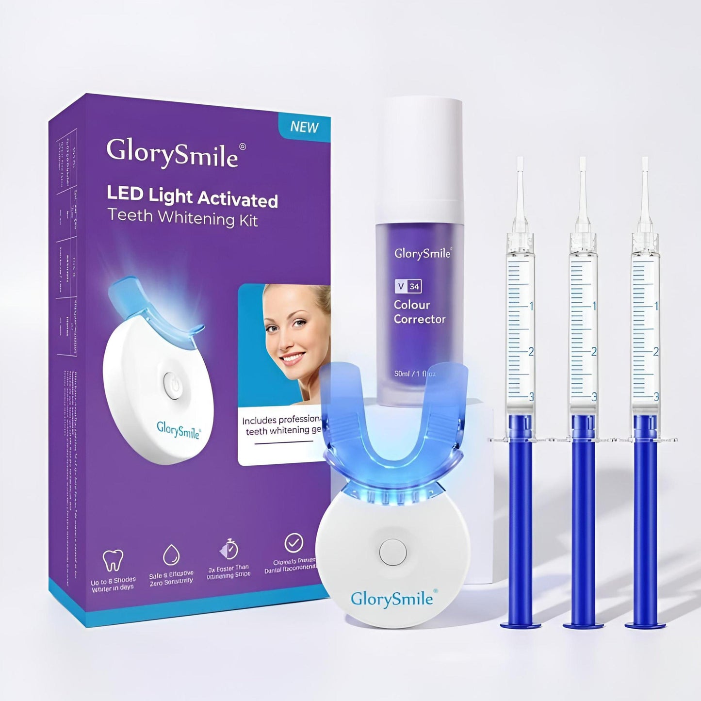 KIT BLANCHIMENT DENTAIRE LED + DENTIFRICE V34