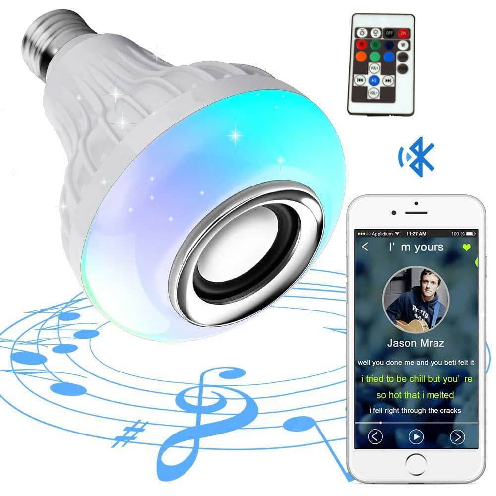 Ampoule LED Avec Haut-Parleur Bluetooth Intégré 2N1