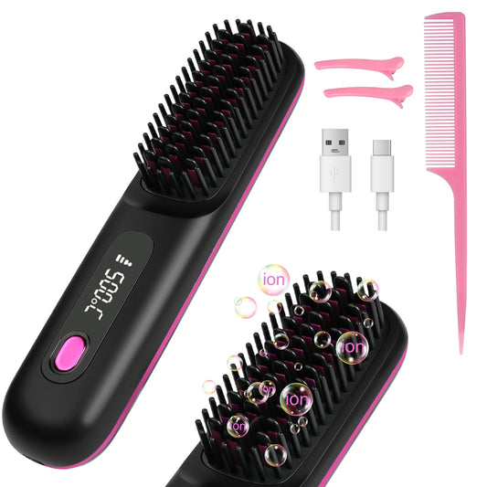 Brosse Chauffante  pour Cheveux Sans Fil