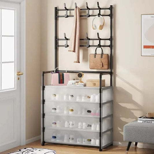 Etagère à Chaussures à Accrochage Habit Avec Couvercle Anti-Poussière