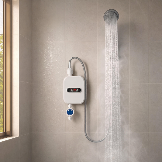 Chauffe-eau électrique instantané installé dans une douche