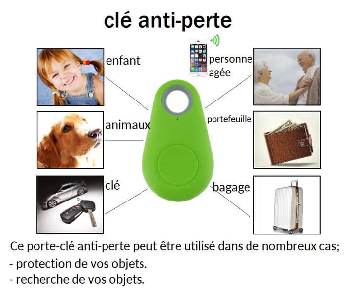 Lot de 5 Mini Traceurs GPS, Compatible IOS/Android, Traqueur d'objets Bluetooth anti-perte